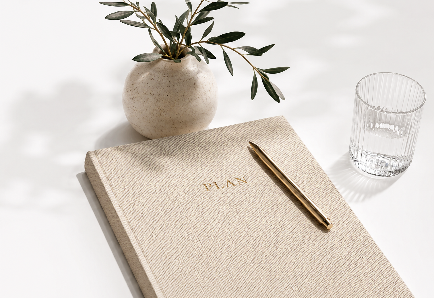 Planificador de escritorio y planta